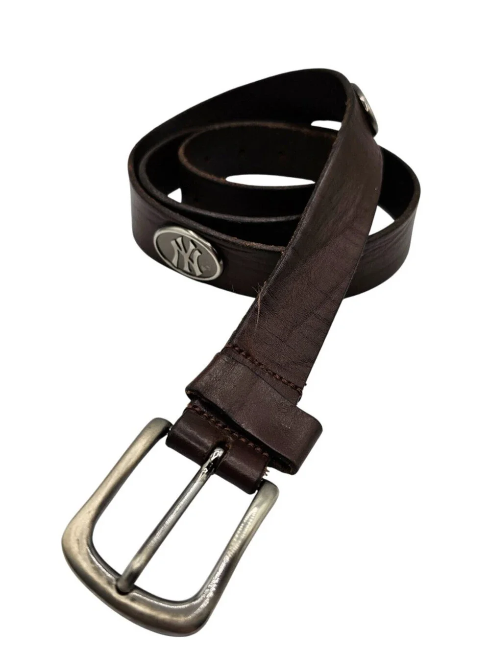 Zep-Pro men's Sz 40 leather concho belt featuring New York Yankees logo